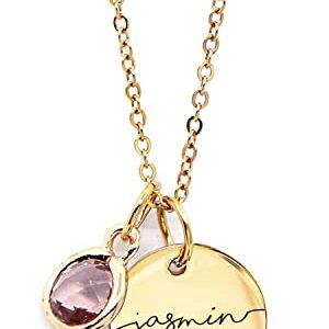 Birthstone Name Necklace