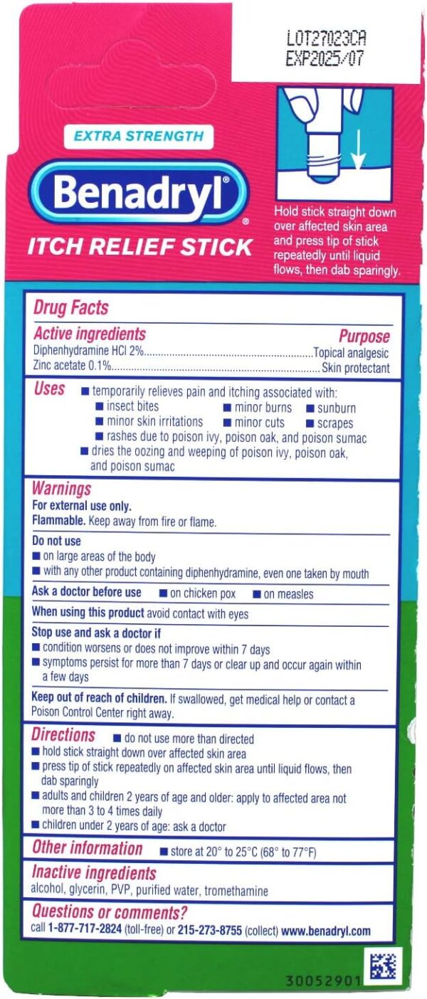 Benadryl Extra Strength Itch Relief Stick - Image 3